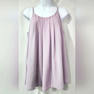 Lavender Womens Camisole Top Size S Pastel Soft Girl Strappy‎ Pleats Minimalist